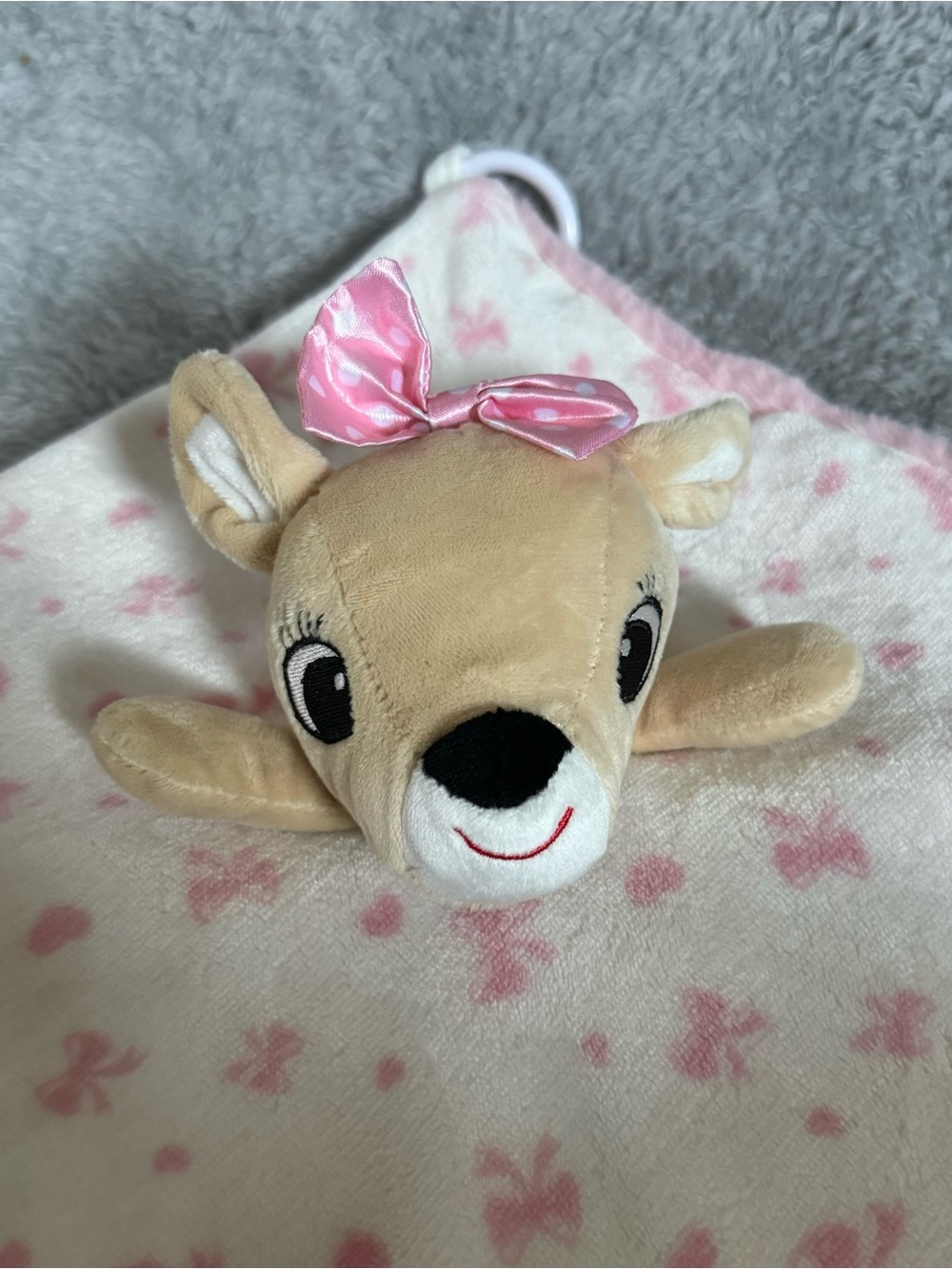 Rudolph Reindeer Clarice Lovey Plush Pink Stuffed Animal Security Blanket Toy‎ - Picture 3 of 7